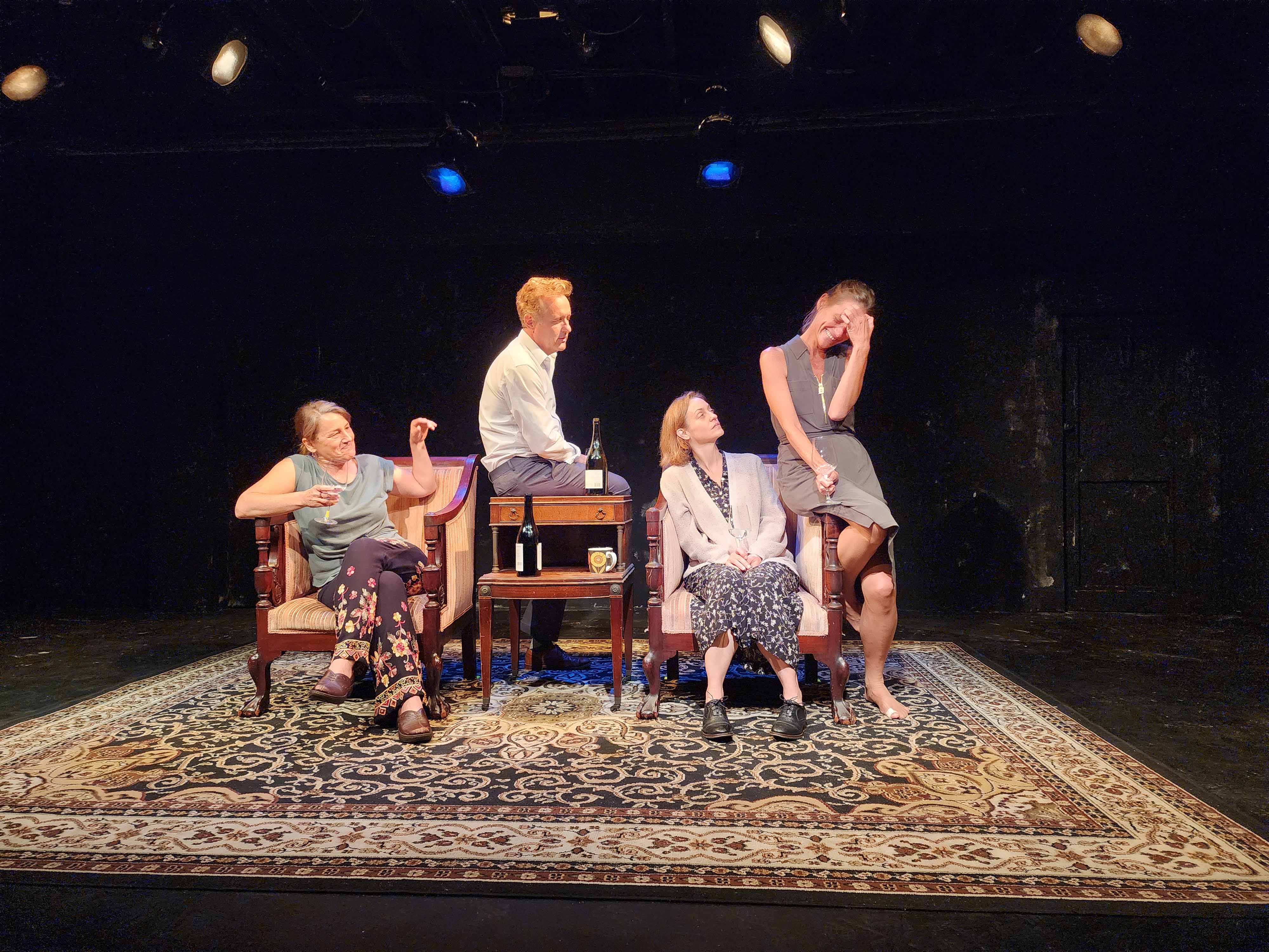 Darcy Dersham, Robert Kropf, Stacy Fischer, Brenda Withers in The Thin Place, Harbor Stage Company 2023