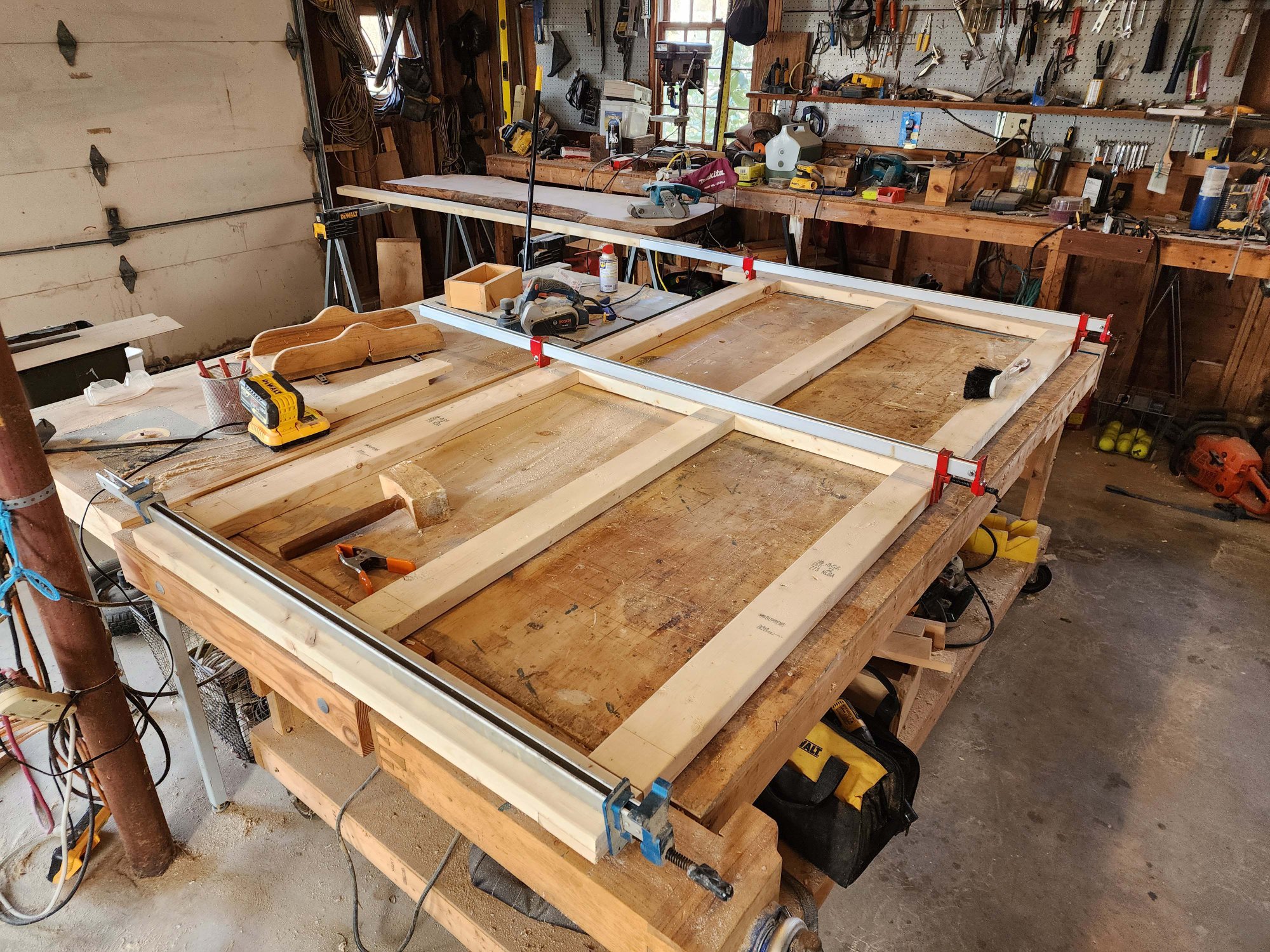 Woodwork — barn doors in progress