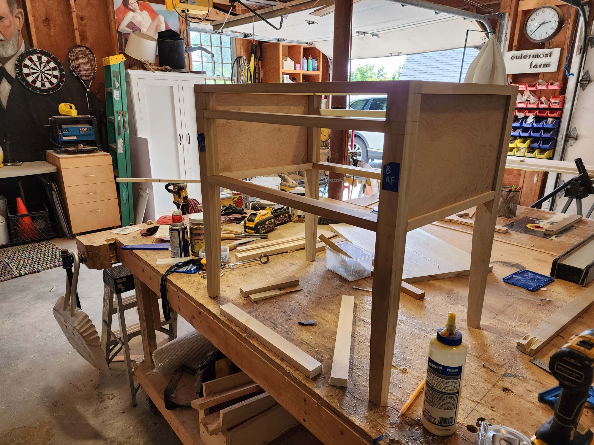 Woodwork — table frame in shop