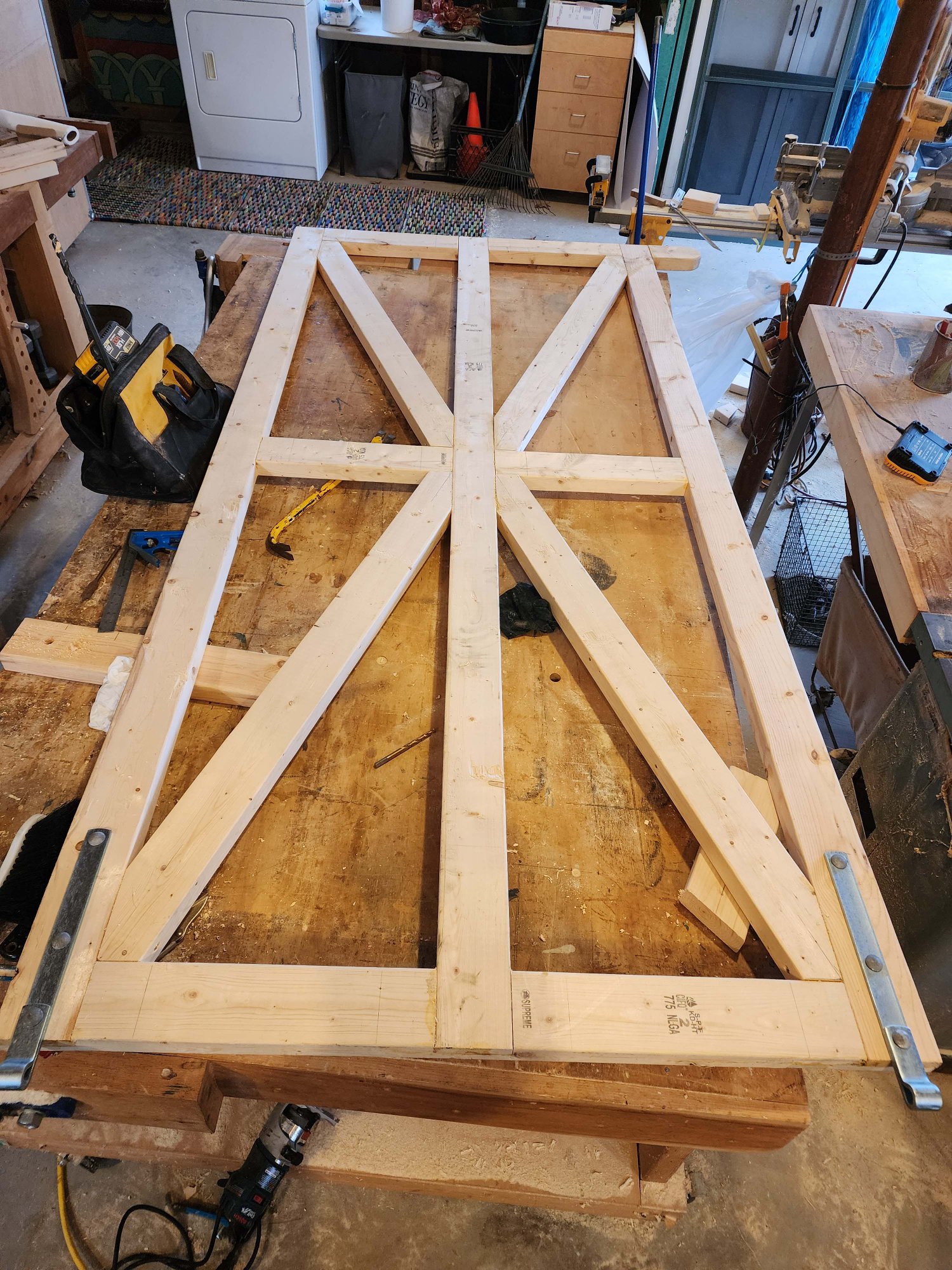Woodwork — barn door frame
